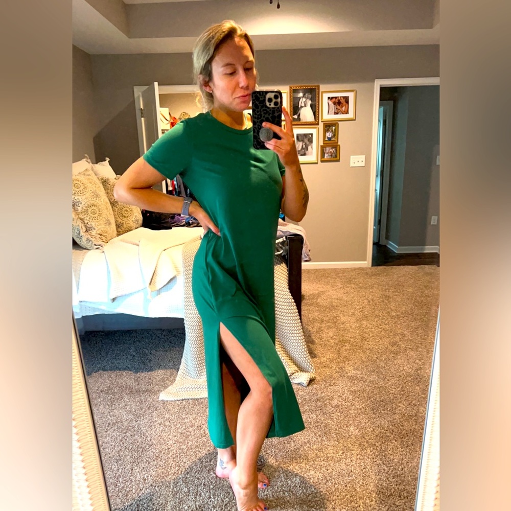Emerald green maxi dress